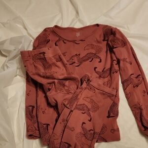 Rust Fox Print Pajama Set
